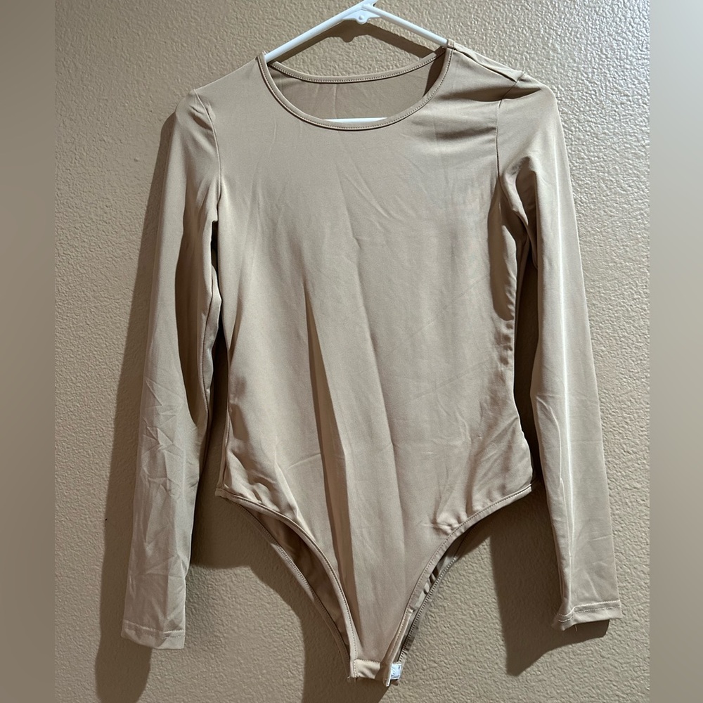 Nude long sleeve thing bodysuit